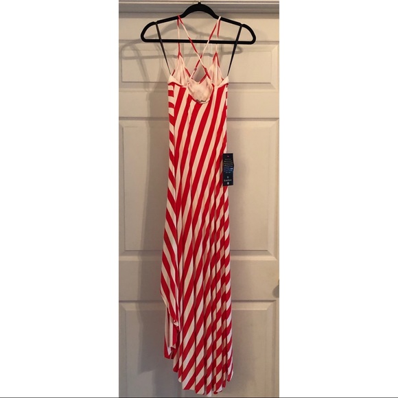 Perfect Weekend Remy Striped Hi Low Halter Dress - Picture 4 of 6